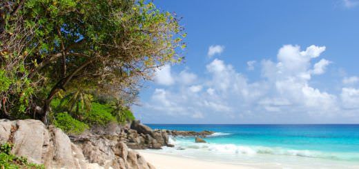 Scenario da spiaggia alle Seychelles